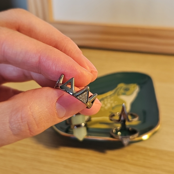 SOLD - Silver Geometric Ring - Picture 3 of 4